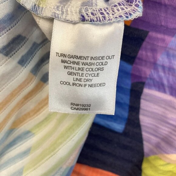 Alfred Dunner 2X Colorful Abstract Knit Top Blouse Artsy 3/4 Sleeve Indigo Daze - Picture 5 of 10